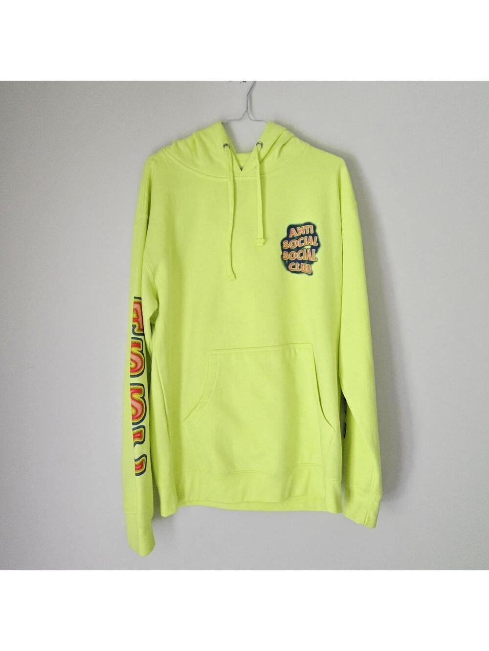 Anti Social Social Club Pulse Check Hoodie - Safety Yellow Neon